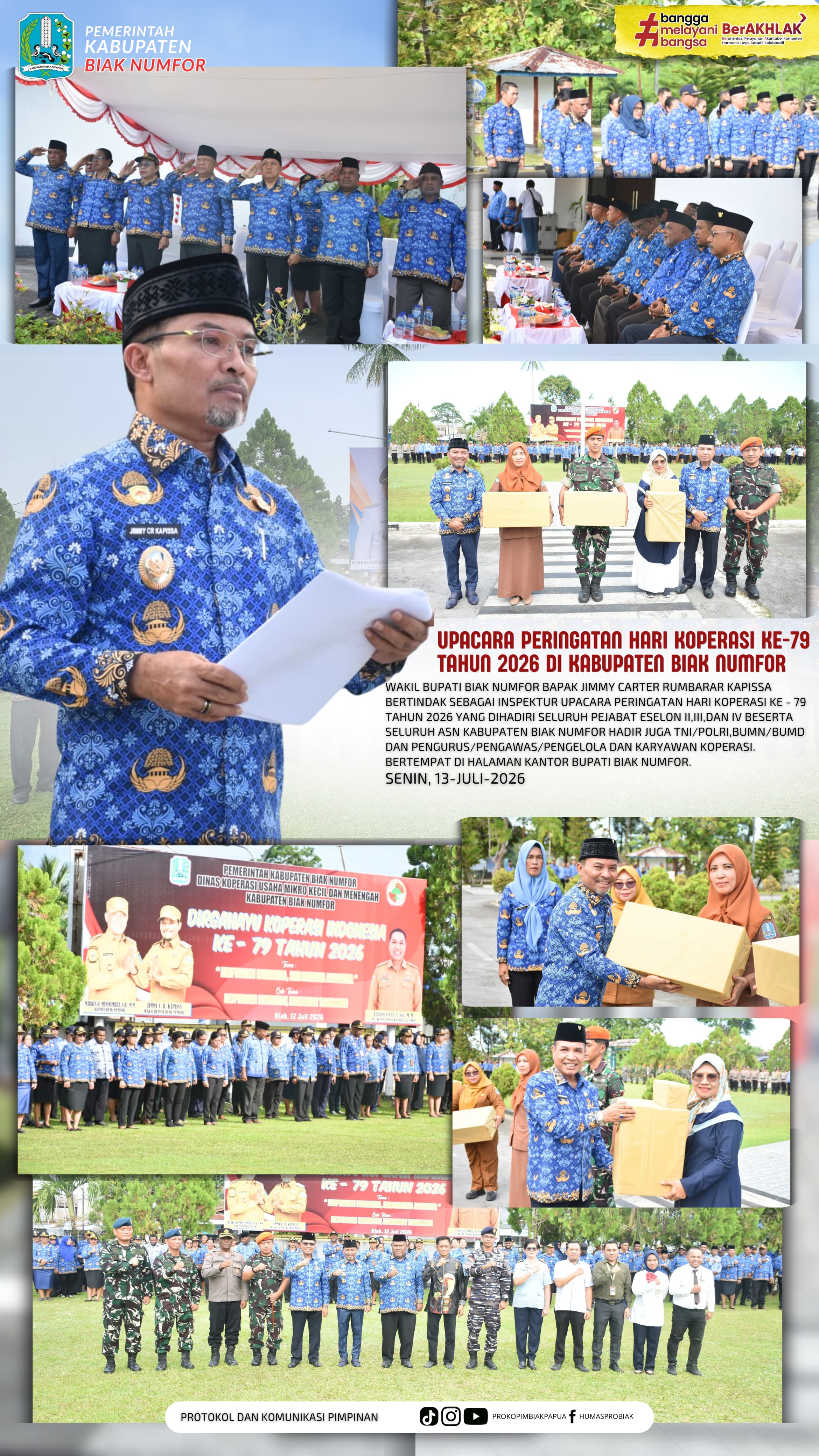 UPACARA PERINGATAN HARI KOPERASI KE-79 TAHUN 2026 DI KABUPATEN BIAK NUMFOR