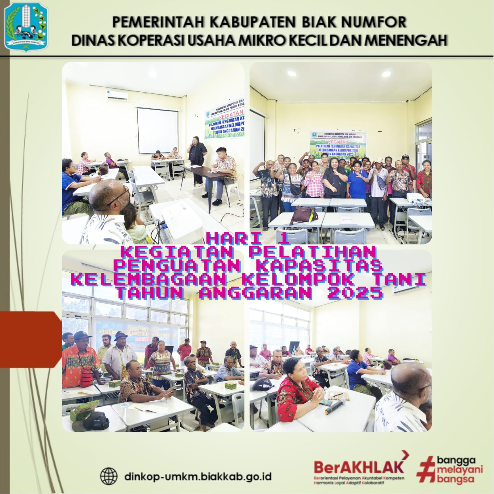 Hari 1 "Pelatihan Penguatan Kapasitas Kelembagaan Kelompok Tani" Tahun Anggaran 2025